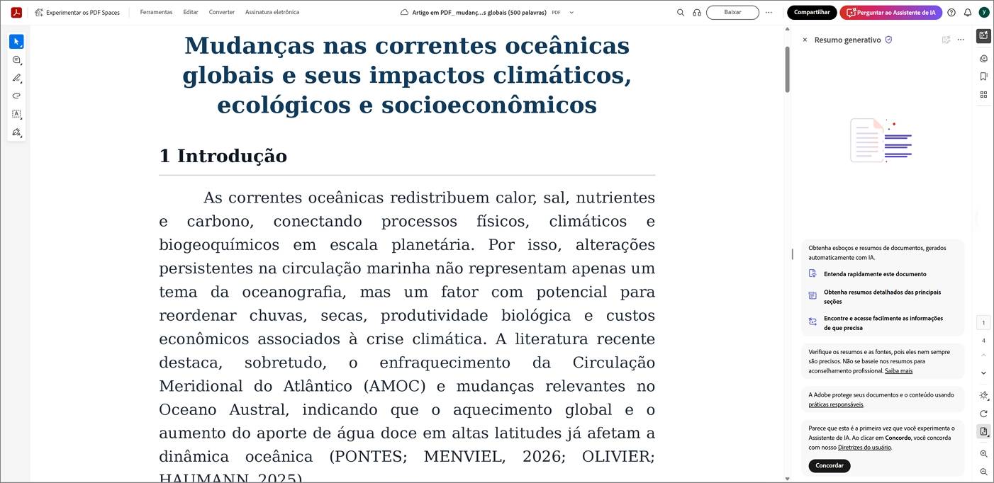 Adobe Acrobat AI Resumo de PDF
