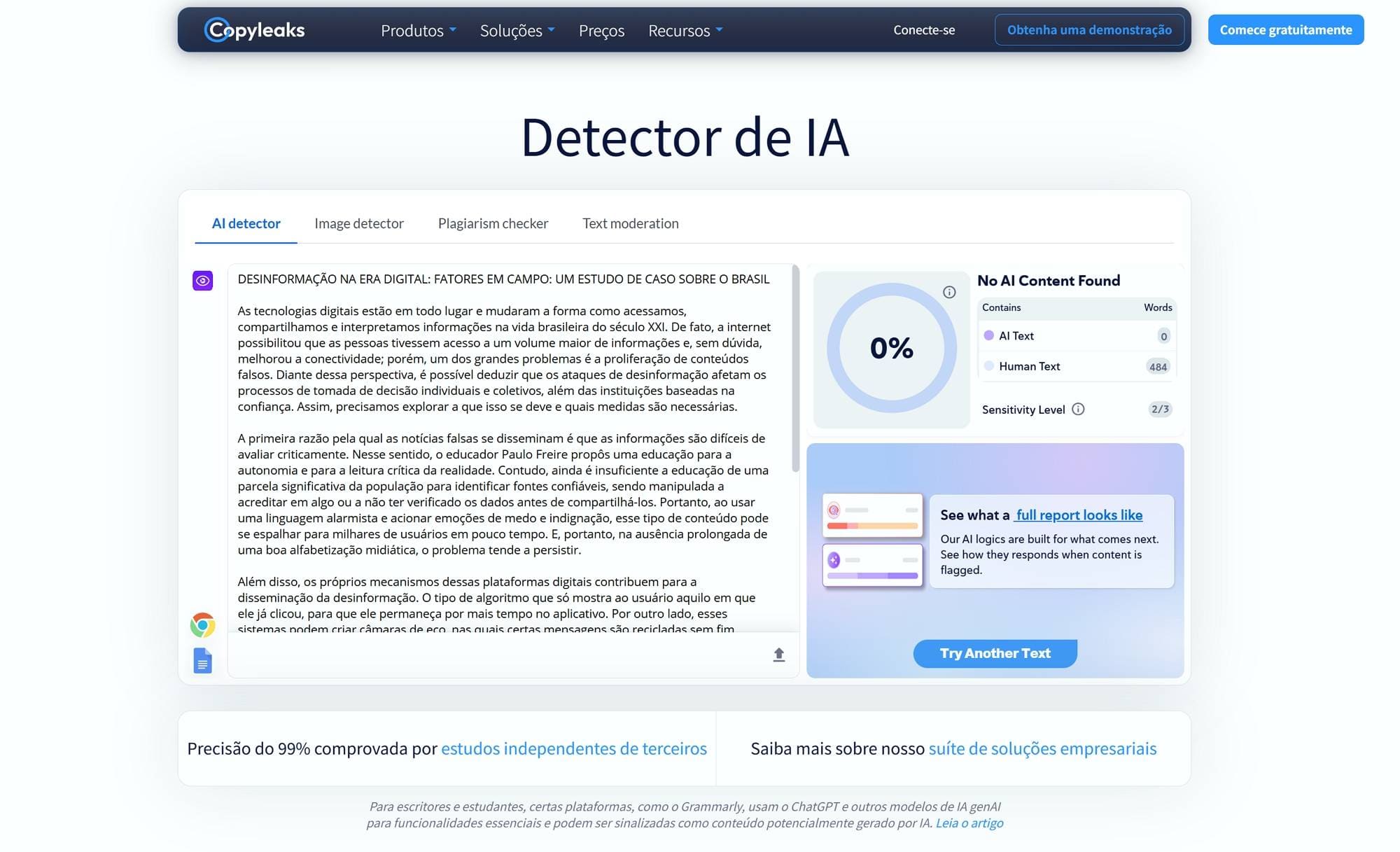 Detector de IA Copyleaks