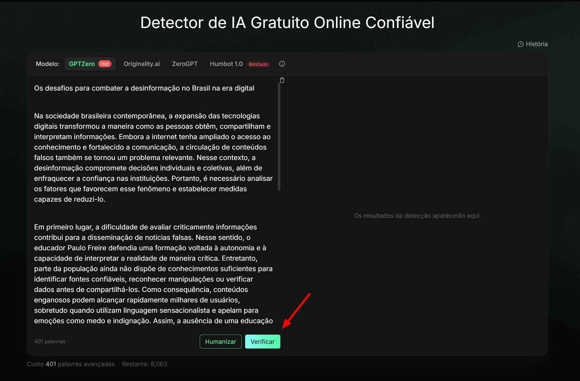 Detectar texto de IA