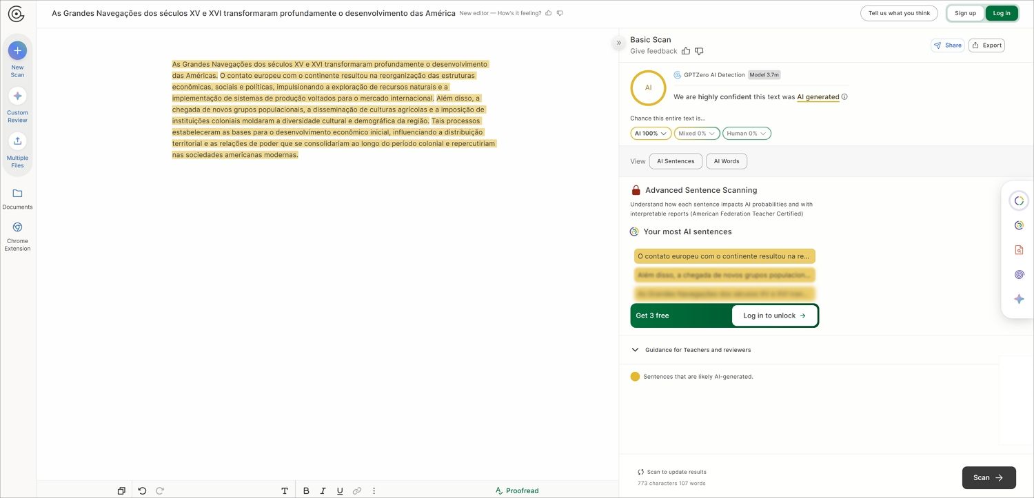 GPTZero Detector de IA