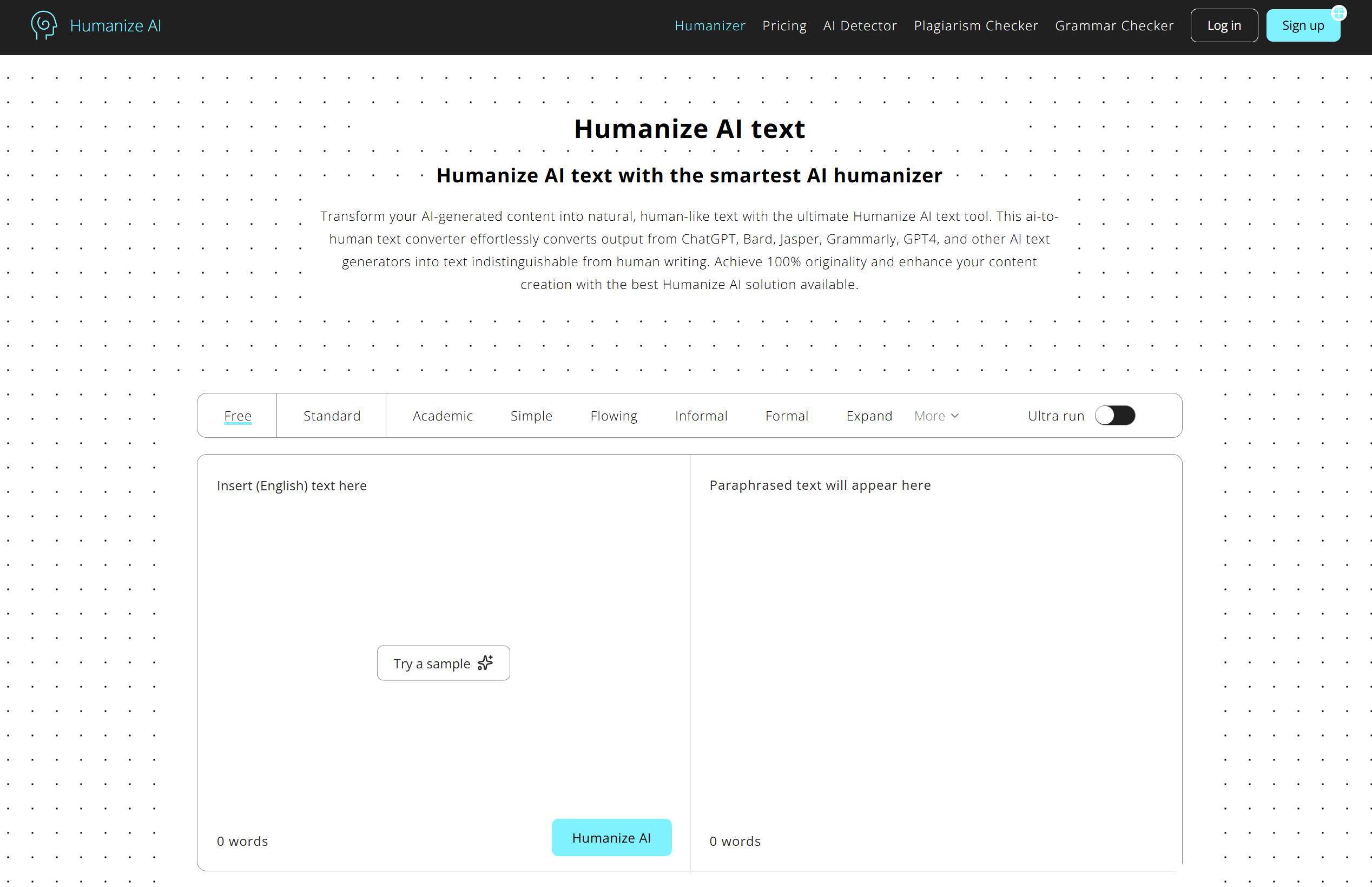 humanize ai home page