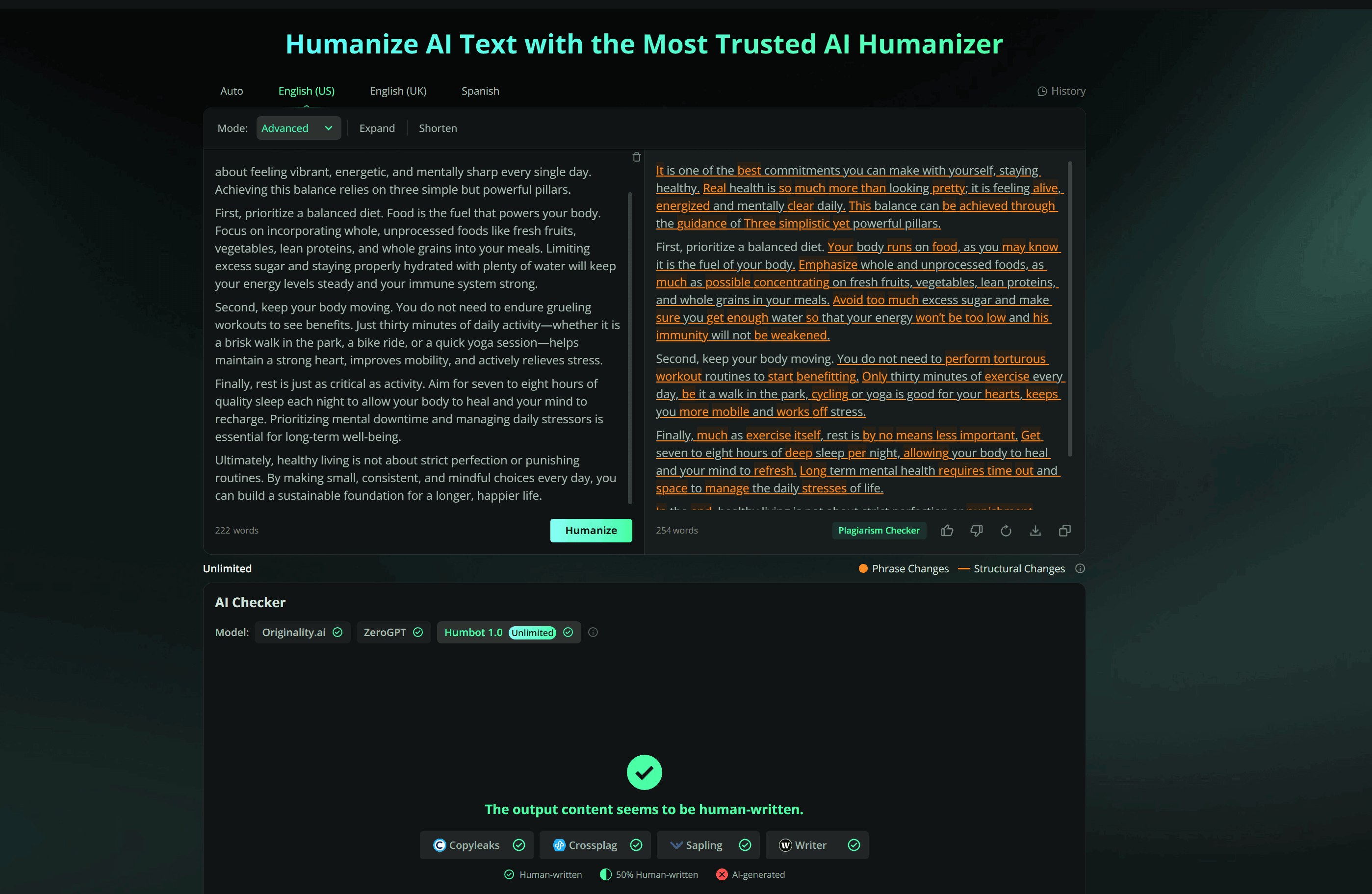 humanize ai text with humbot