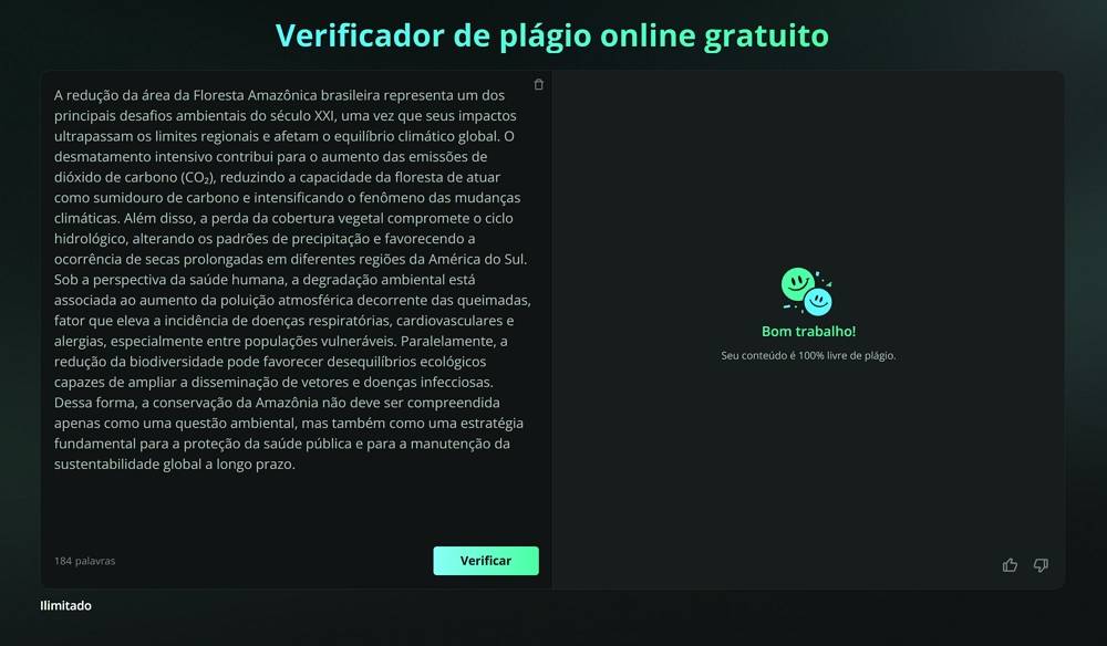 Humbot verificador de plágio