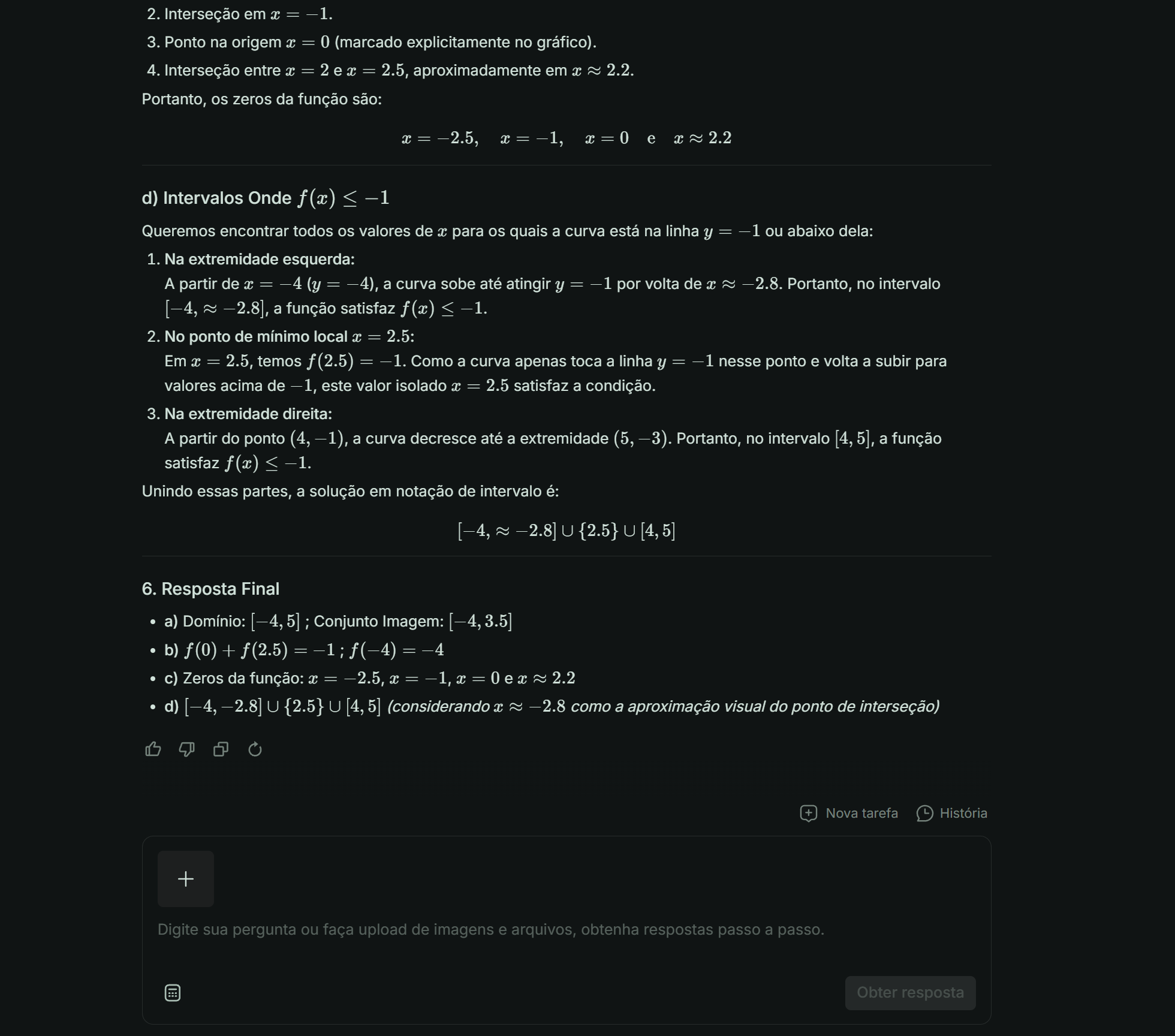 Obter solução de matemática online