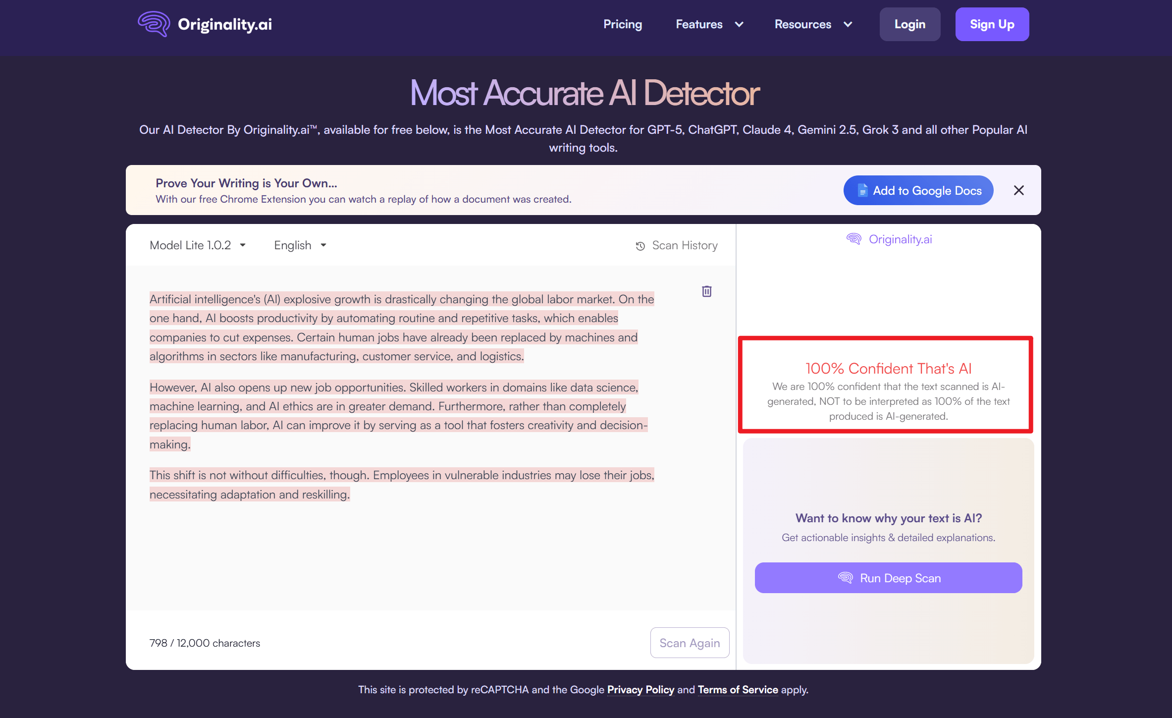use originality ai detection