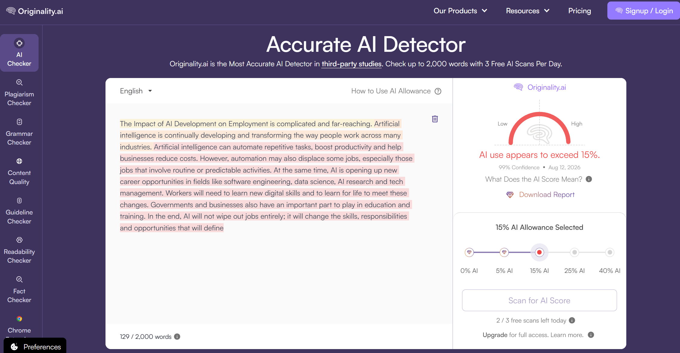 Originality detect Quillbot humanizer text