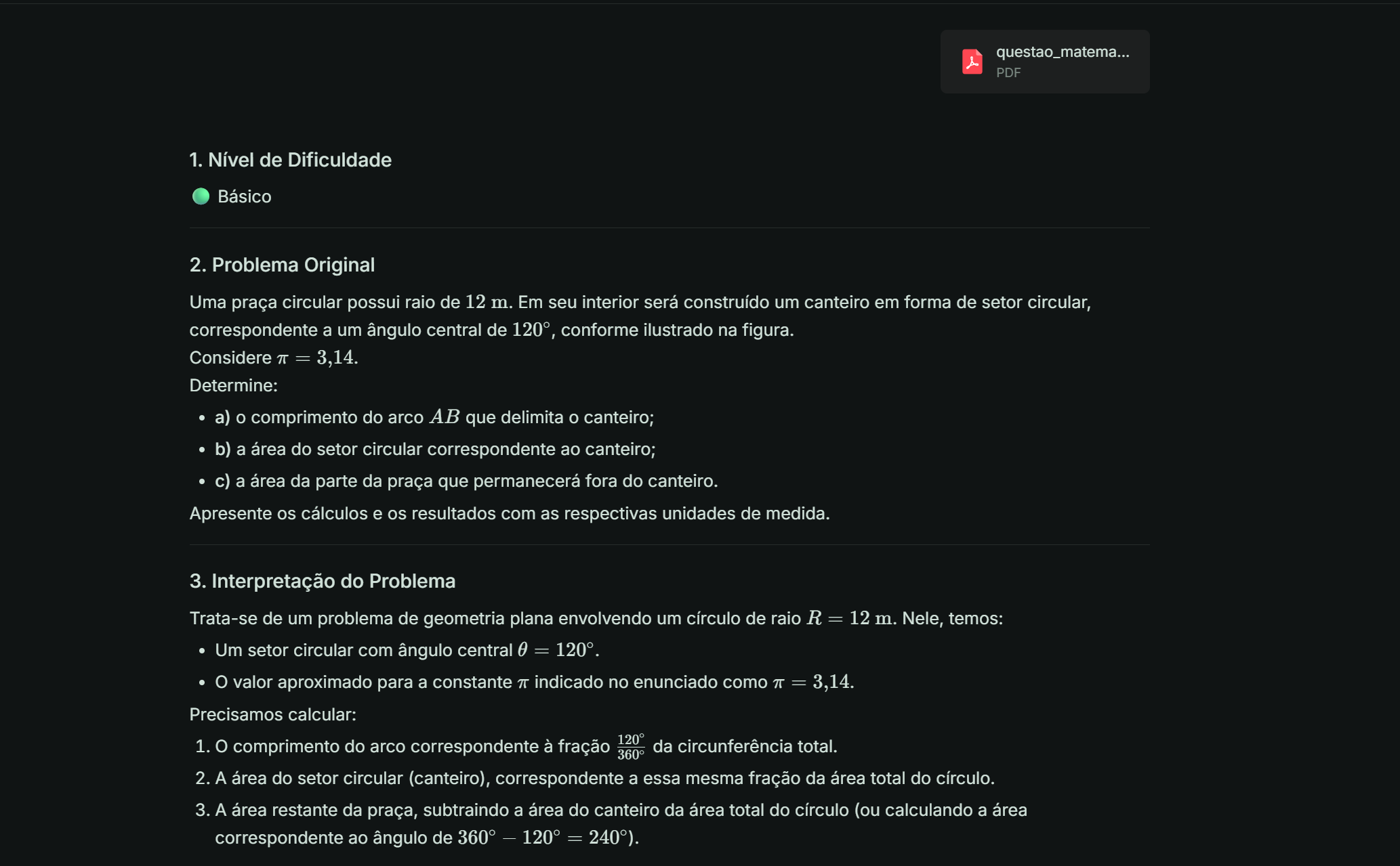 Resolver questões de matemática com IA
