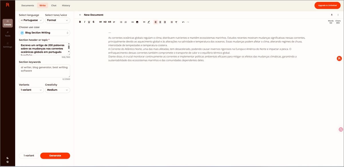 Rytr Texto humanizado