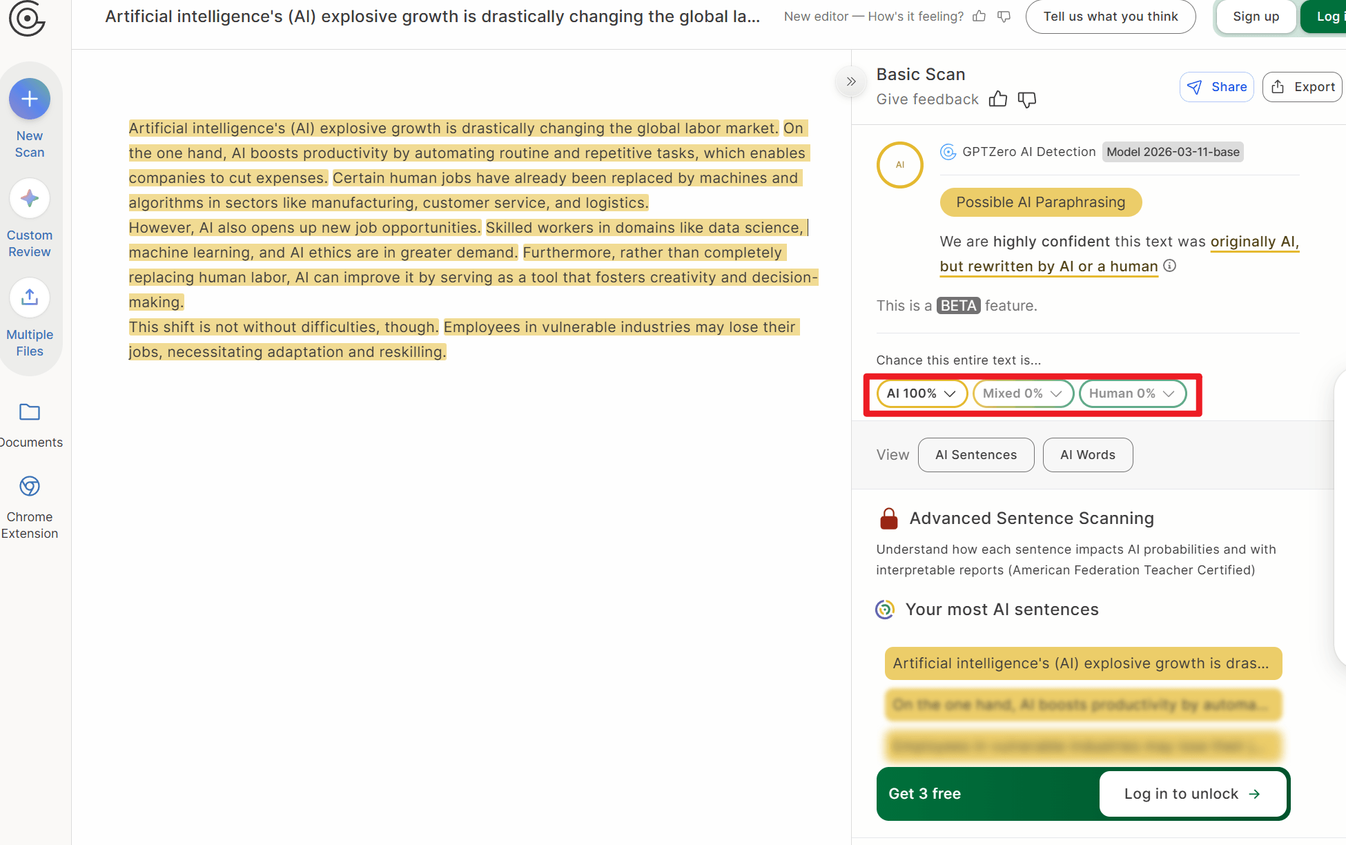 use gptzero detection